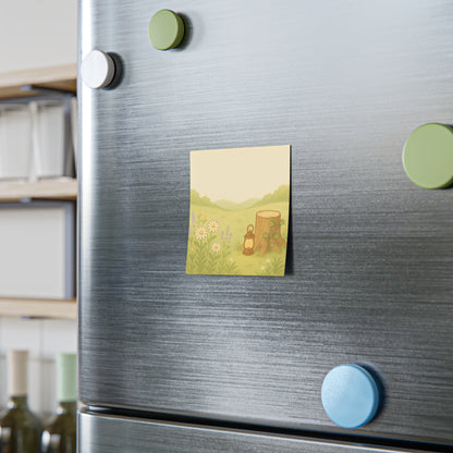 Wildflower Meadow Post-it Notes — Cute Lantern & Stump Sticky Notes for Desk Organization