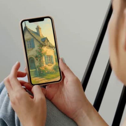 Morning at Willow Street wallpaper – illustrated Digital Wallpaper Download | Art wallpaper