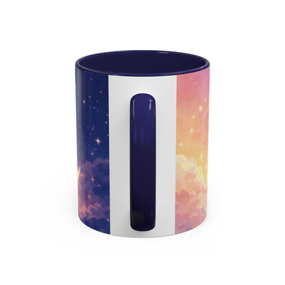 Crescent Moon Cloud Coffee Mug — Dreamy Night Sky Accent Mug