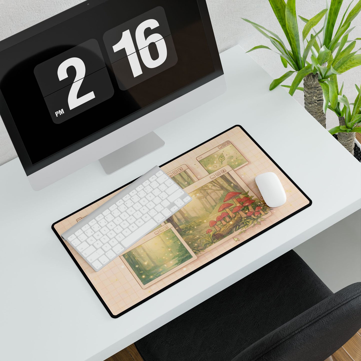 Forest Window Desk Mat — Enchanted Mushroom Desktop Mouse Pad