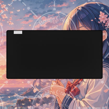 Anime Cherry Blossom Sunset Desk Mat — Large Gaming Mousepad