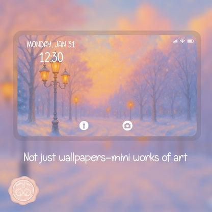 Winter Wall wallpaper – illustrated Digital Wallpaper Download | Art wallpaper