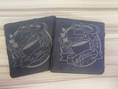 Tea and coffee slate coasters