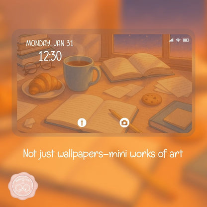 Cosy busy desk wallpaper – Cosy Digital Wallpaper Download | Art wallpaper