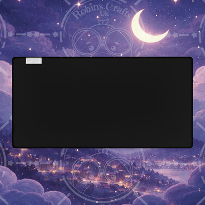 Moonlit Village Desk Mat — Dreamy Night Sky Gaming/Work Mouse Pad