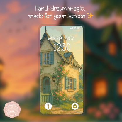 Morning at Willow Street wallpaper – illustrated Digital Wallpaper Download | Art wallpaper