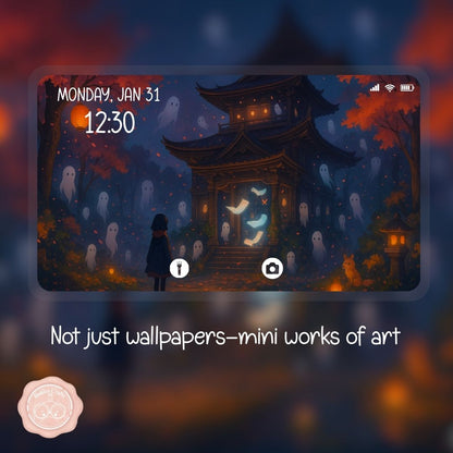 The Night of Ghosts  desk wallpaper – spooky gothic Halloween Digital Wallpaper Download | Art wallpaper