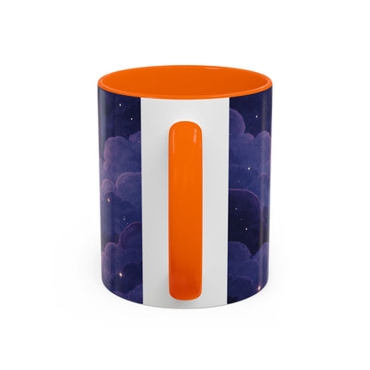 Crescent Night Sky Coffee Mug — Dreamy Purple Moonlit Landscape Accent Mug (11/15 oz)