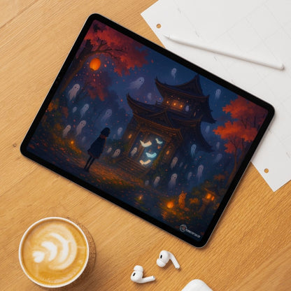 The Night of Ghosts  desk wallpaper – spooky gothic Halloween Digital Wallpaper Download | Art wallpaper