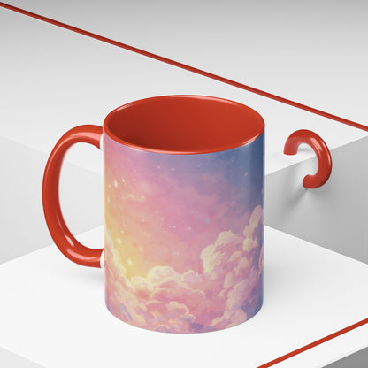 Crescent Moon Cloud Coffee Mug — Dreamy Night Sky Accent Mug