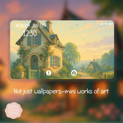 Morning at Willow Street wallpaper – illustrated Digital Wallpaper Download | Art wallpaper