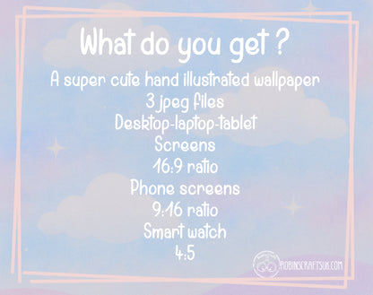 Winter village wallpaper – illustrated Digital Wallpaper Download | Art wallpaper