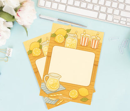 Lemonade stand note pad - Kawaii Notepad - Hand-Illustrated A5/A6 | Robins Crafts UK