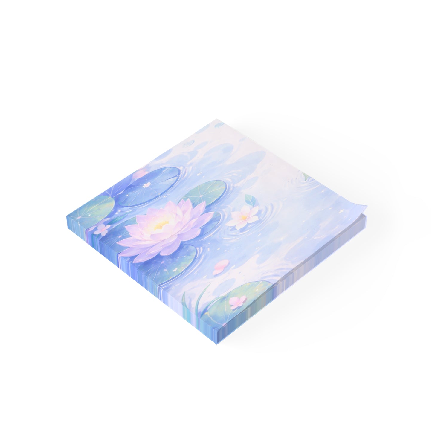 Watercolor Lotus Post-it Note Pads — Serene Lily Pad Sticky Notes for Office & Journaling