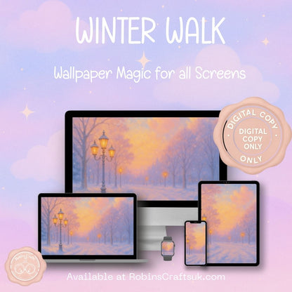 Winter Wall wallpaper – illustrated Digital Wallpaper Download | Art wallpaper