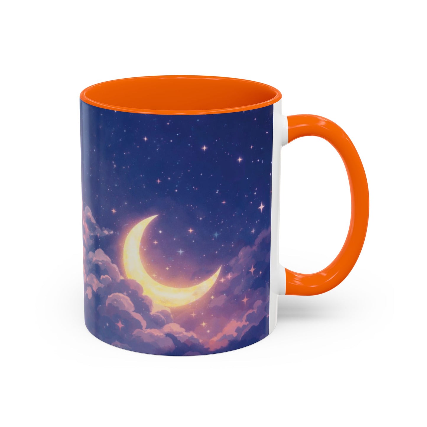 Crescent Moon Cloud Coffee Mug — Dreamy Night Sky Accent Mug