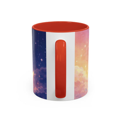 Crescent Moon Cloud Coffee Mug — Dreamy Night Sky Accent Mug