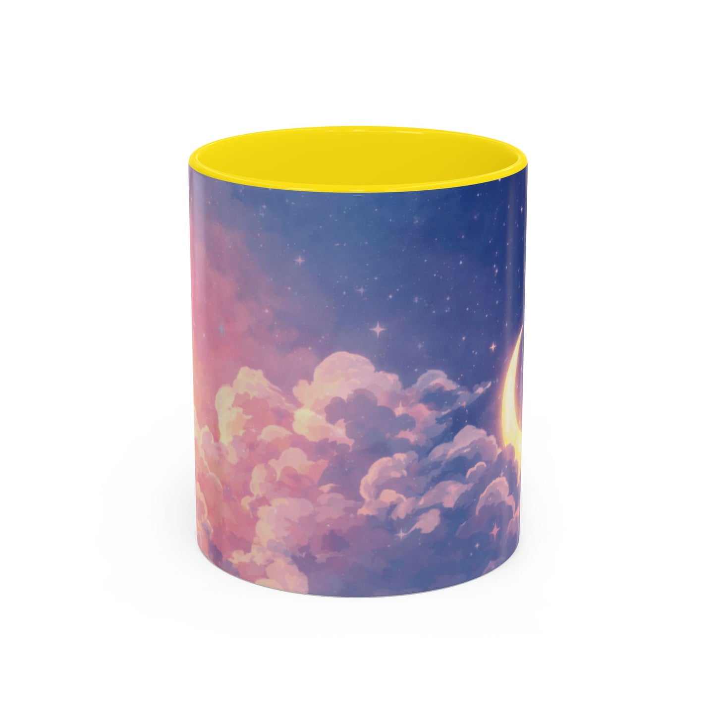 Crescent Moon Cloud Coffee Mug — Dreamy Night Sky Accent Mug