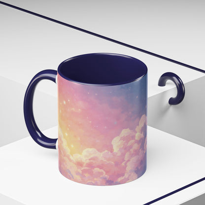 Crescent Moon Cloud Coffee Mug — Dreamy Night Sky Accent Mug