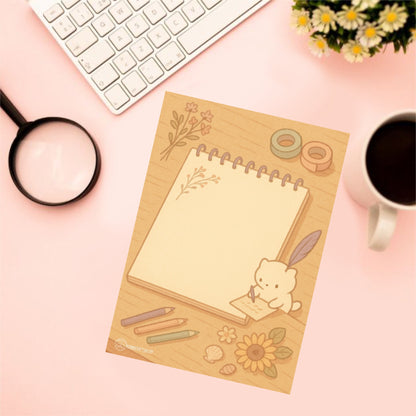 Summer evening note pad - Kawaii Notepad - Hand-Illustrated A5/A6 | Robins Crafts UK
