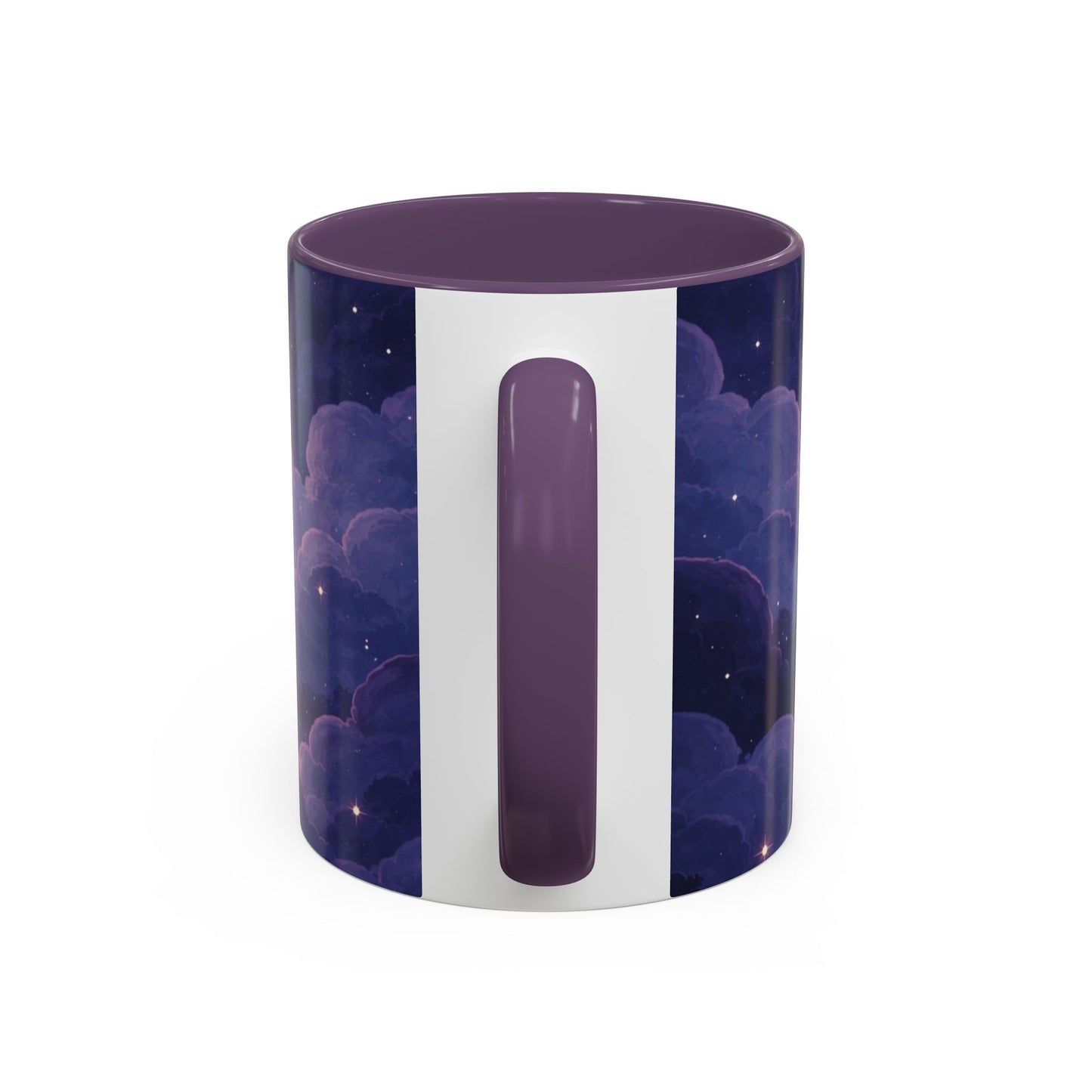Crescent Night Sky Coffee Mug — Dreamy Purple Moonlit Landscape Accent Mug (11/15 oz)