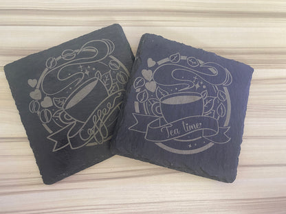 Tea and coffee slate coasters