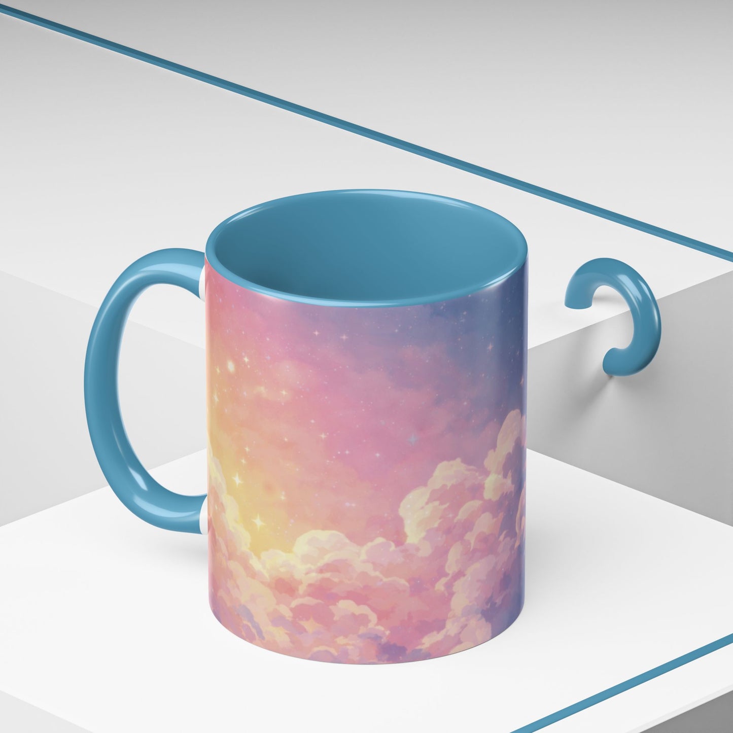 Crescent Moon Cloud Coffee Mug — Dreamy Night Sky Accent Mug
