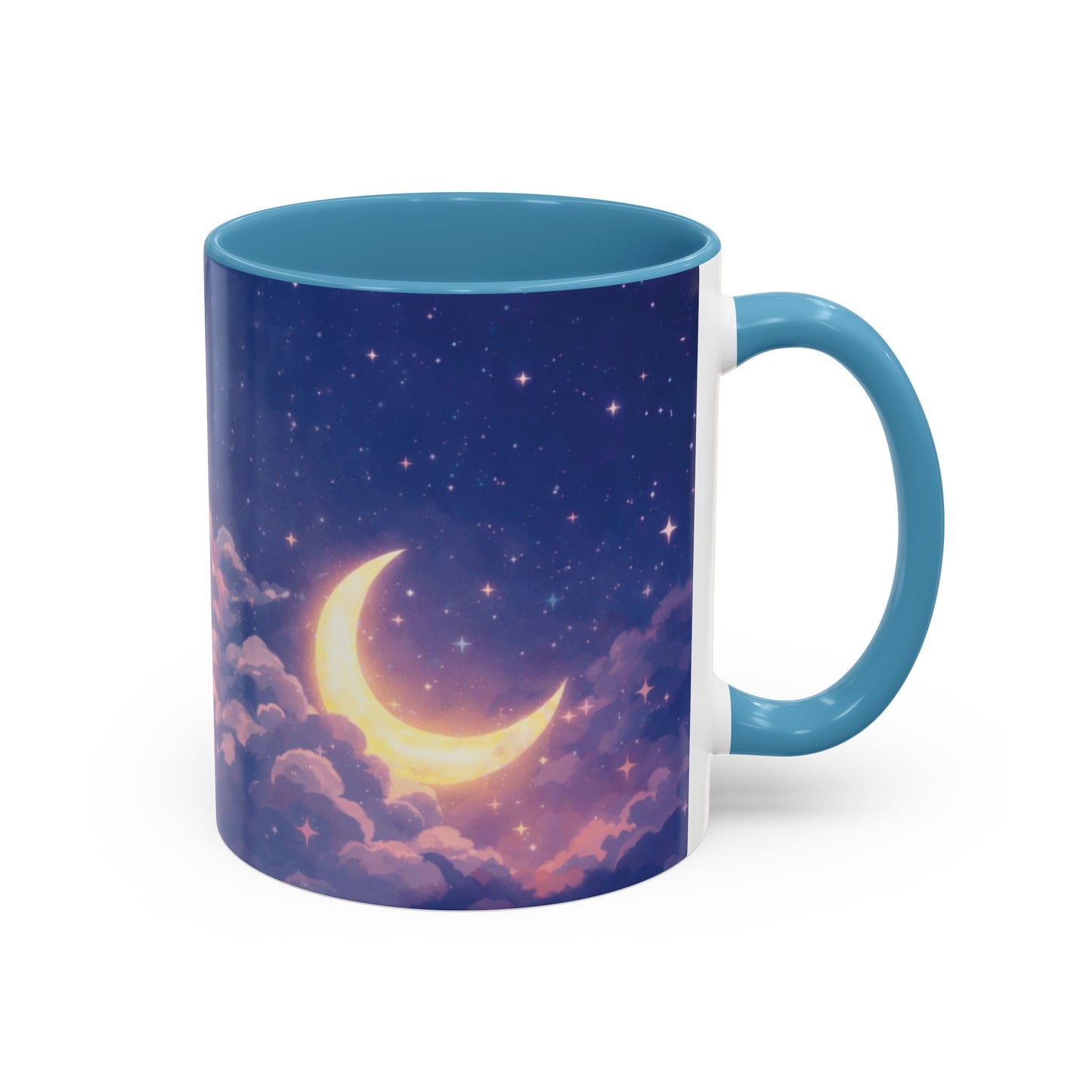 Crescent Moon Cloud Coffee Mug — Dreamy Night Sky Accent Mug