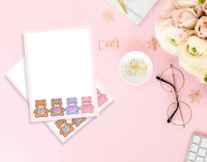 Teddy bears - Kawaii Notepad - Hand-Illustrated A5/A6 | Robins Crafts UK