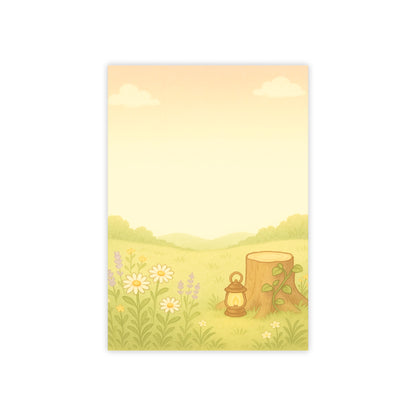 Wildflower Meadow Post-it Notes — Cute Lantern & Stump Sticky Notes for Desk Organization