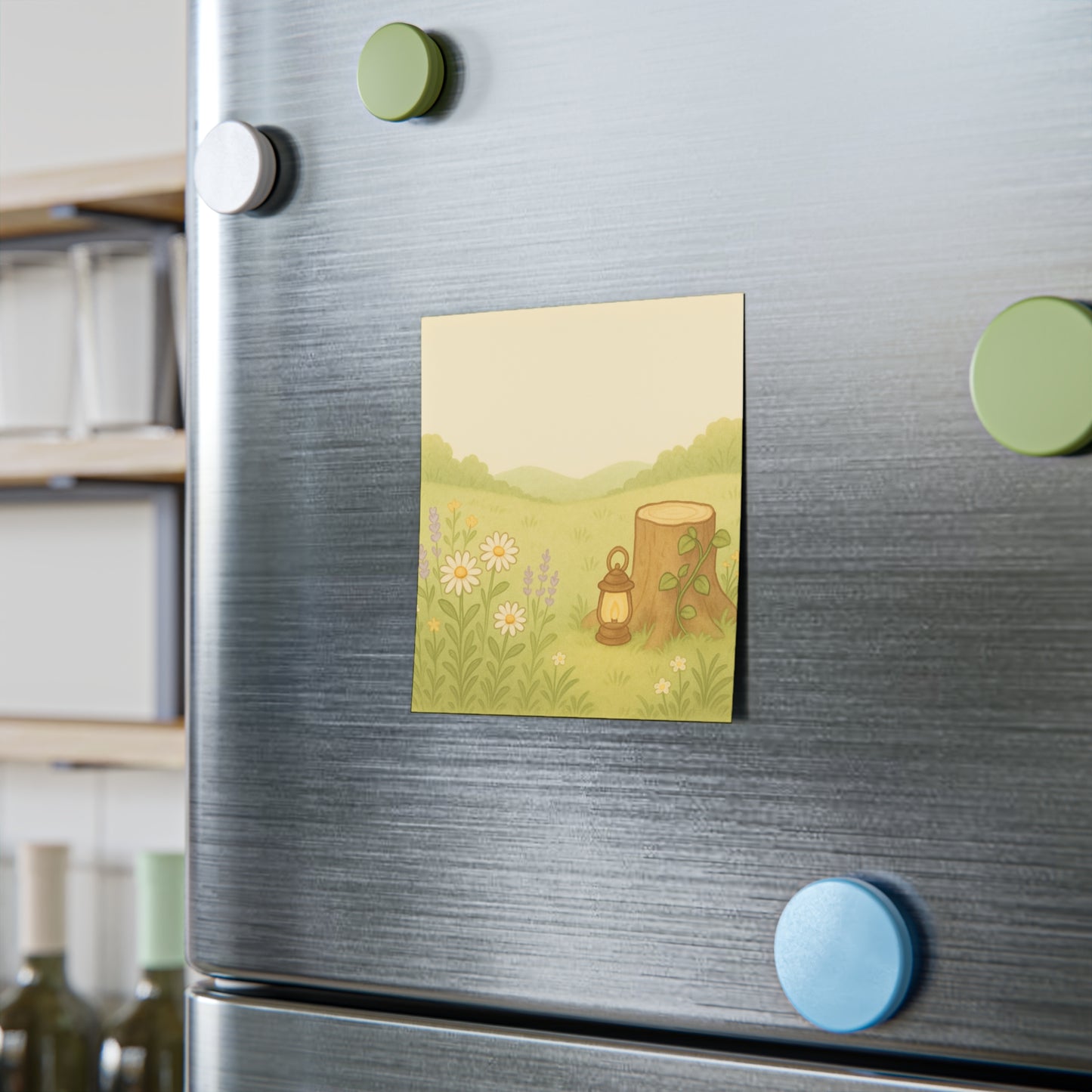 Wildflower Meadow Post-it Notes — Cute Lantern & Stump Sticky Notes for Desk Organization