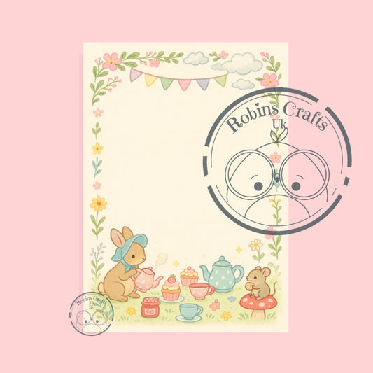 Spring tea party note pad