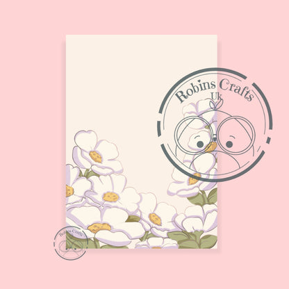 Spring daisy's note pad - Kawaii Notepad - Hand-Illustrated A5/A6 | Robins Crafts UK