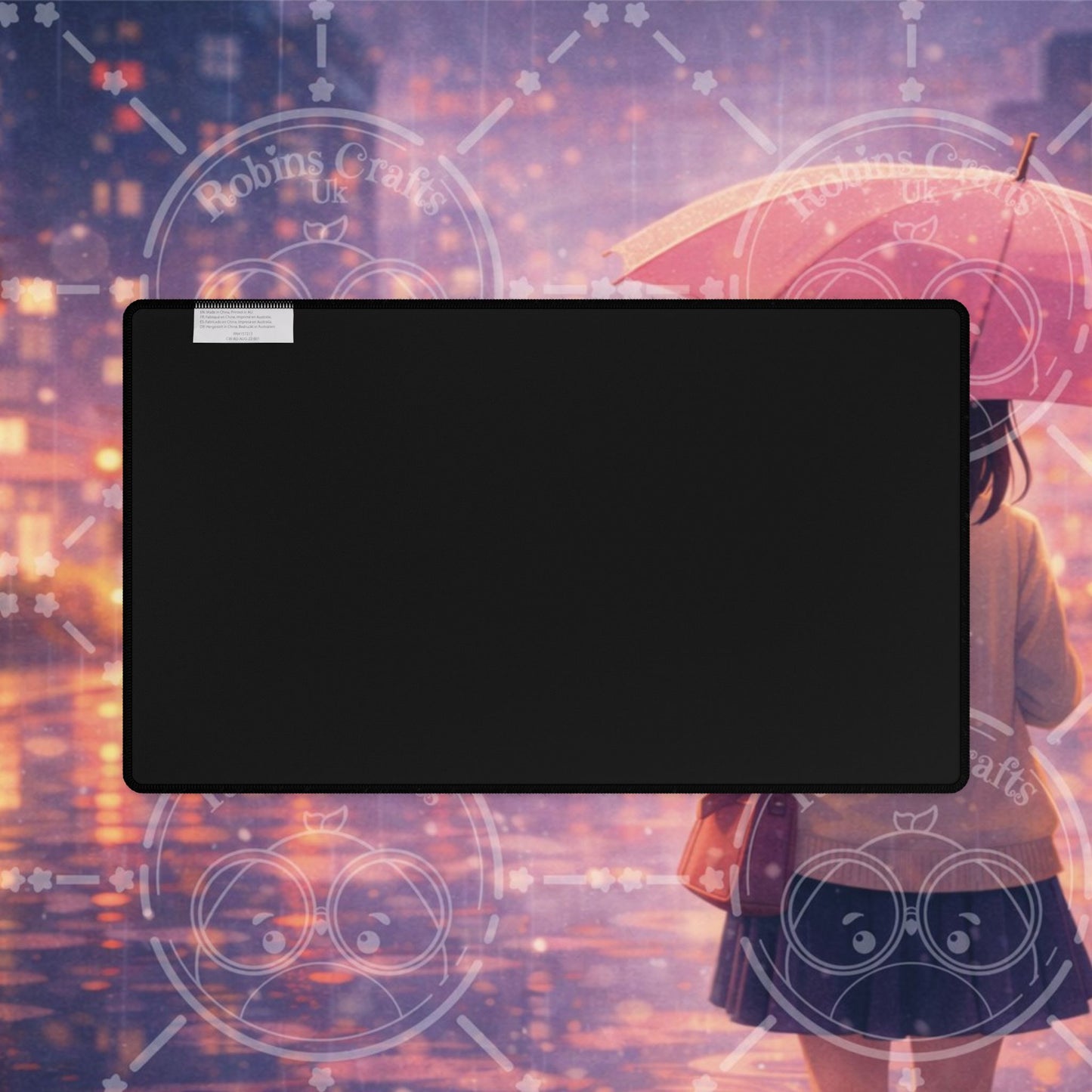 Rainy City Anime Desk Mat — Aesthetic Waterproof Gaming Mouse Pad