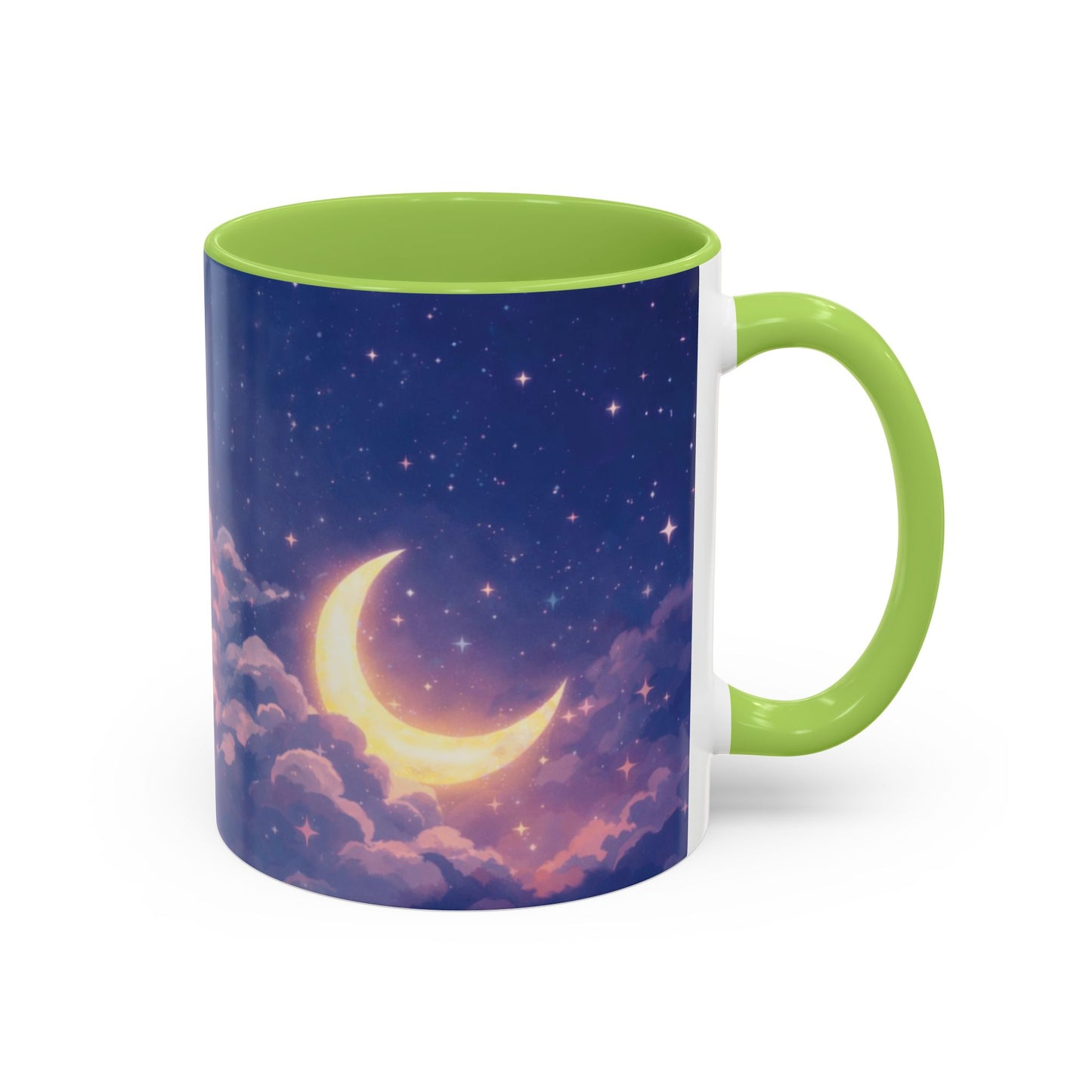 Crescent Moon Cloud Coffee Mug — Dreamy Night Sky Accent Mug