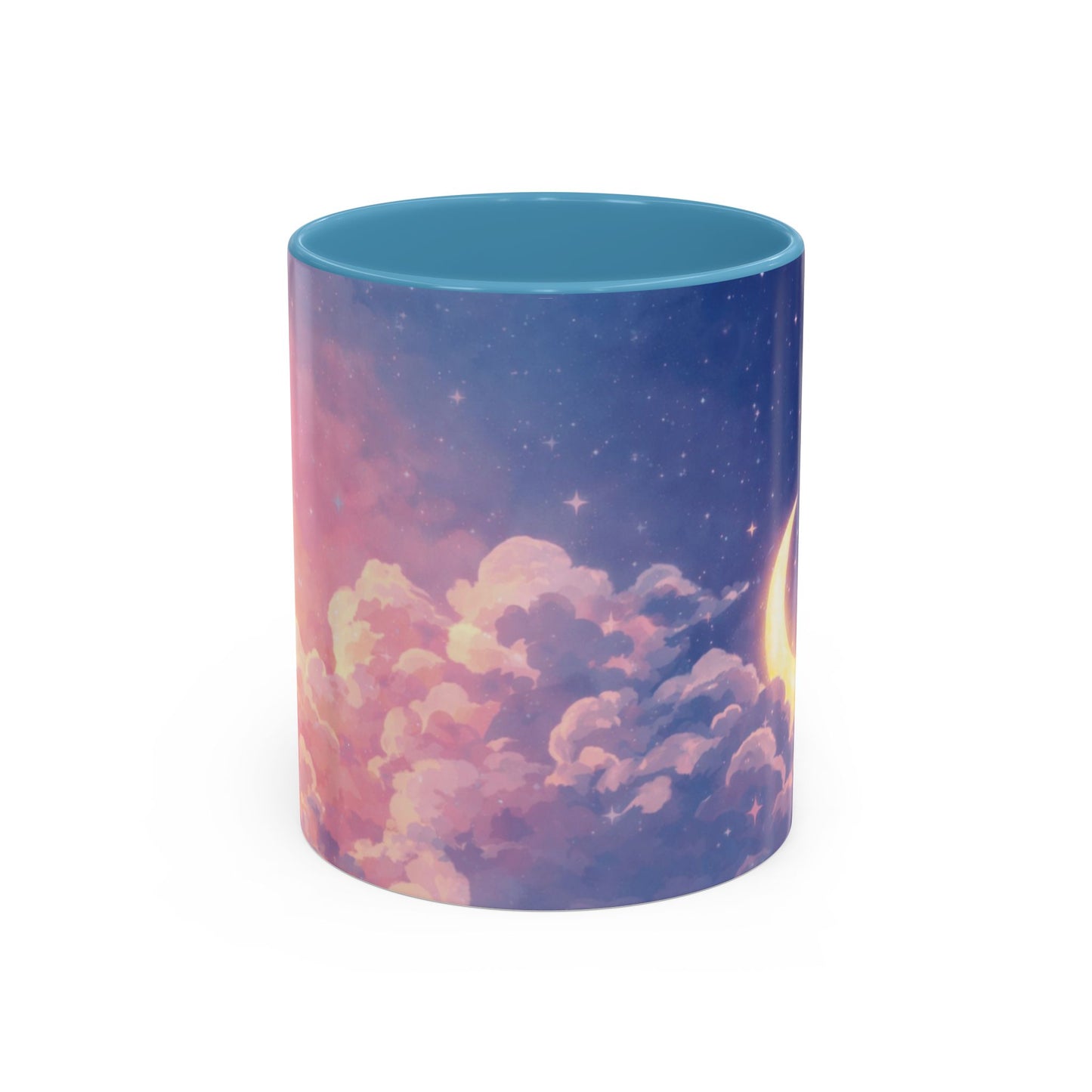 Crescent Moon Cloud Coffee Mug — Dreamy Night Sky Accent Mug