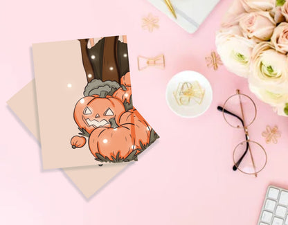 Happy pumpkins note pad - Kawaii Notepad - Hand-Illustrated A5/A6 | Robins Crafts UK