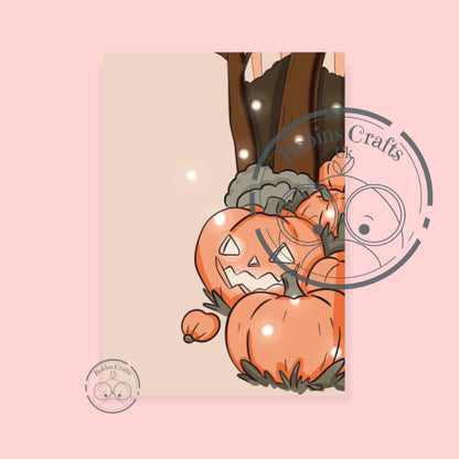 Happy pumpkins note pad - Kawaii Notepad - Hand-Illustrated A5/A6 | Robins Crafts UK