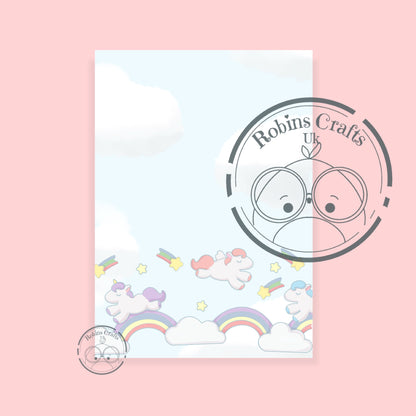 Unicorn bliss note pad - Kawaii Notepad - Hand-Illustrated A5/A6 | Robins Crafts UK