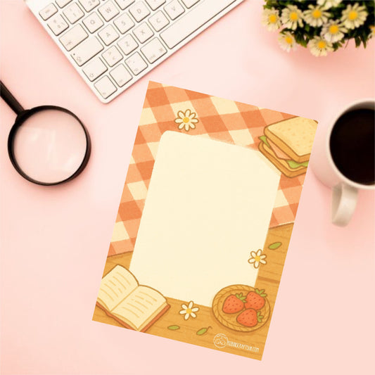 Strawberry picnic note pad