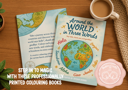 Around the World in 3 Words - Multilingual Colouring Book - Colouring minds