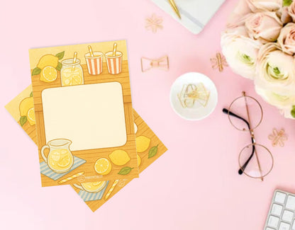 Lemonade stand note pad - Kawaii Notepad - Hand-Illustrated A5/A6 | Robins Crafts UK