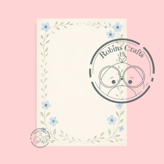 Simple spring blue note pad