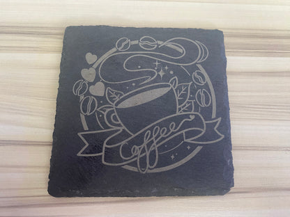 Tea and coffee slate coasters