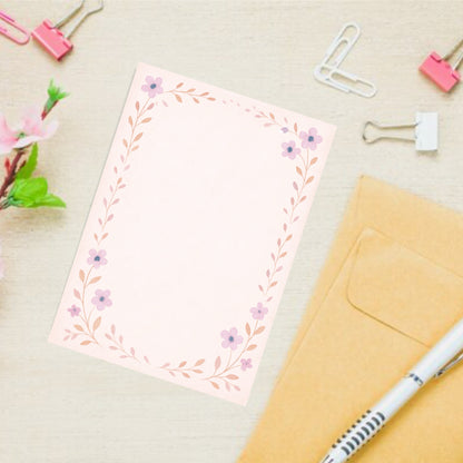 Simple spring pink note pad - Kawaii Notepad - Hand-Illustrated A5/A6 | Robins Crafts UK