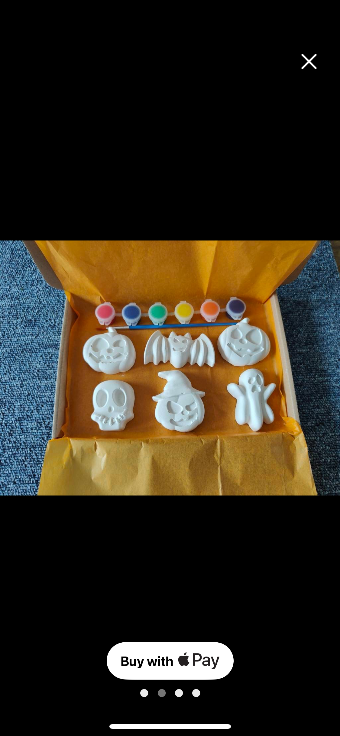 Paint your own Halloween kit, Paint your own Halloween mini figure craft kit - Handmade