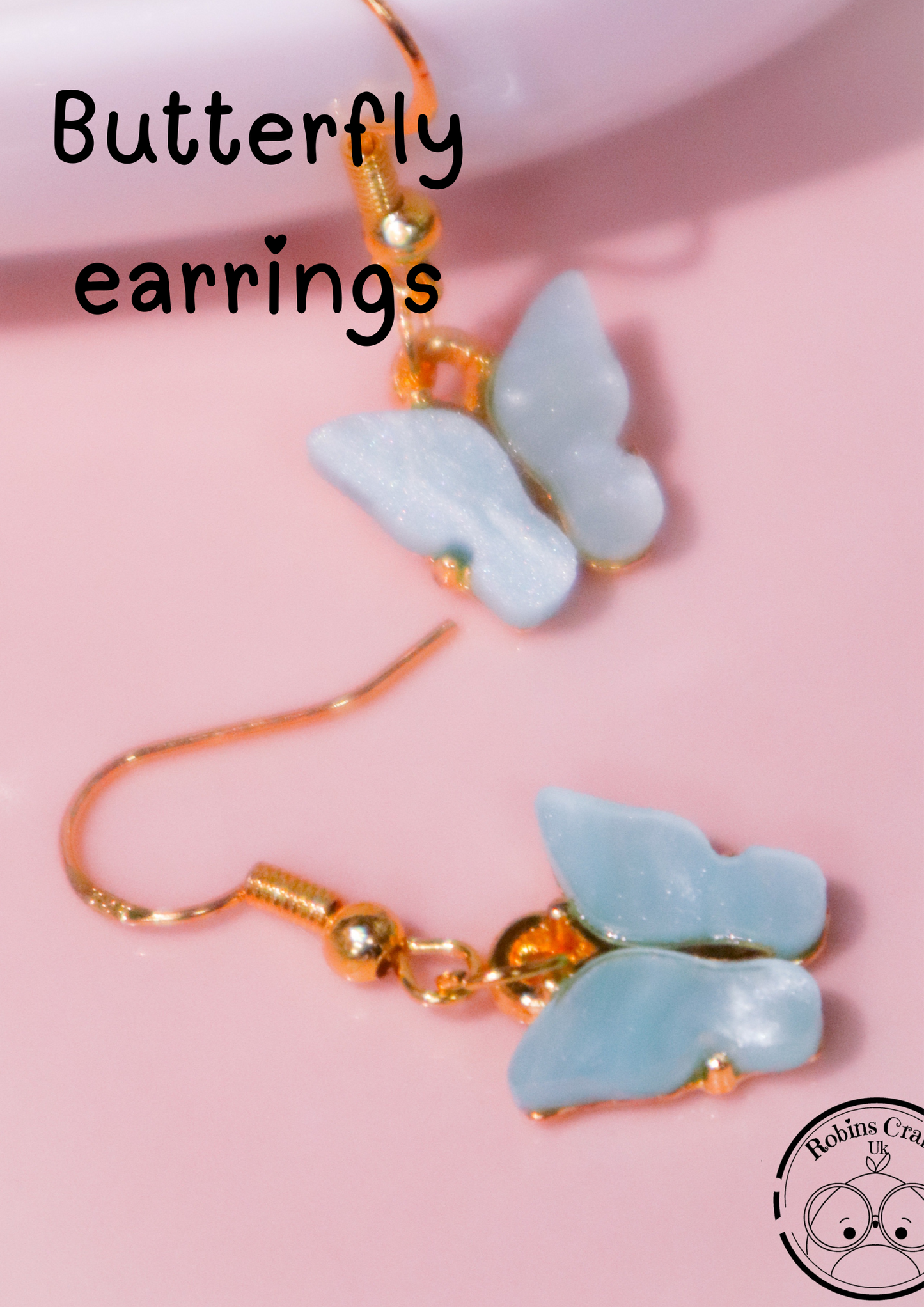 Butterfly Gold Dangle Hook Earrings