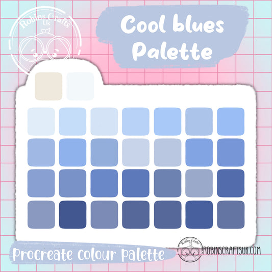 Cool blues procreate palette, palette, colour, blue