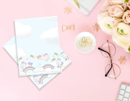 Unicorn bliss note pad - Kawaii Notepad - Hand-Illustrated A5/A6 | Robins Crafts UK