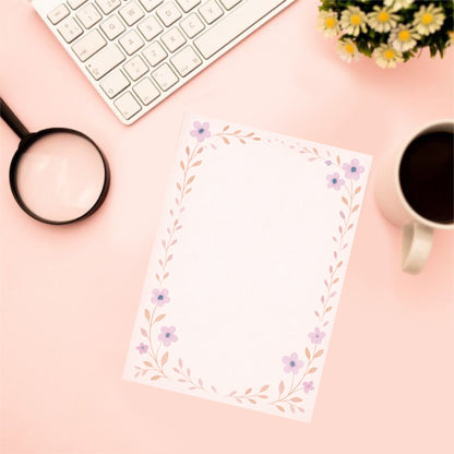 Simple spring pink note pad - Kawaii Notepad - Hand-Illustrated A5/A6 | Robins Crafts UK